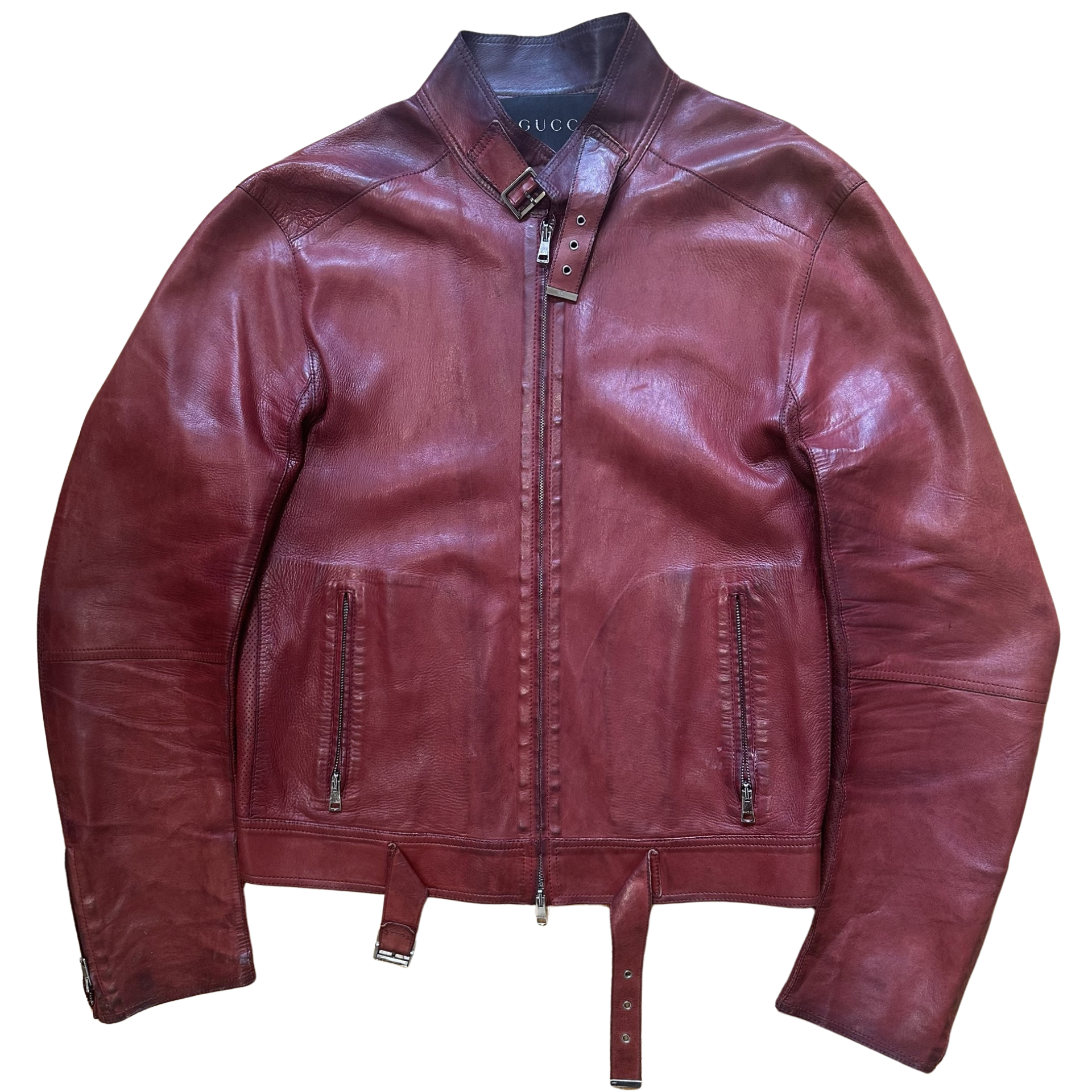 Gucci Red Biker Leather Jacket