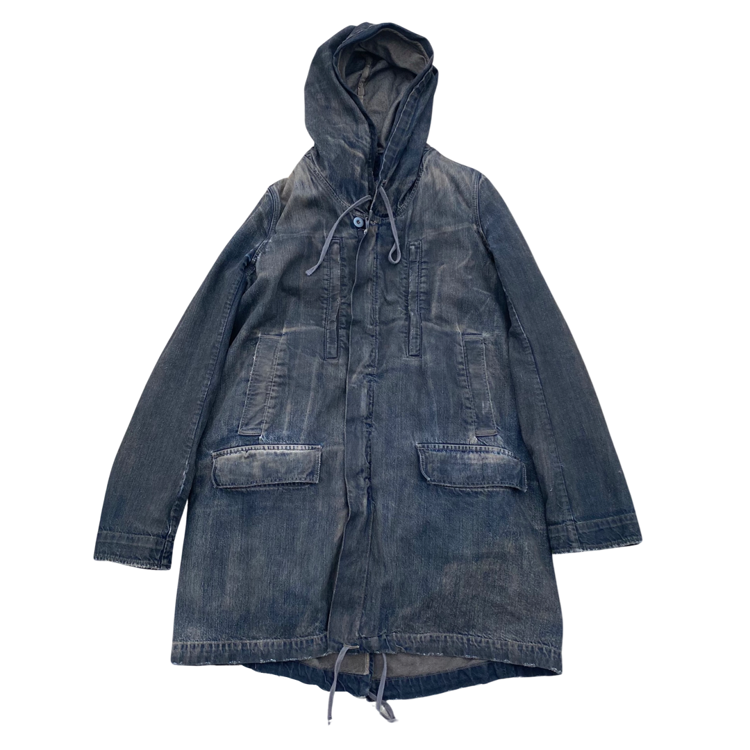 Rick Owens DRKSHDW Dirty Denim Parka Sz 46