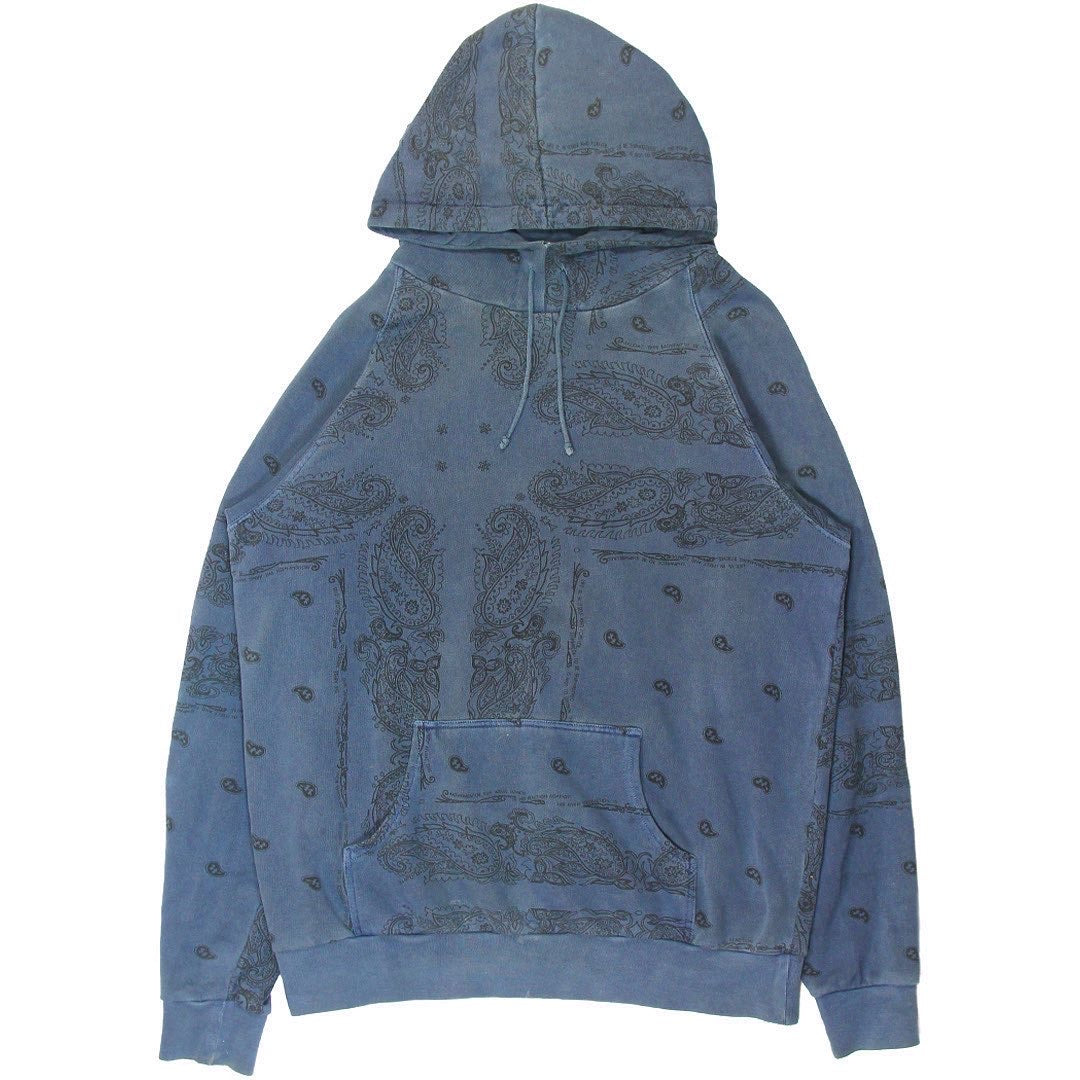 INQUIRE Raf Simons blue paisley hoodie A W04 05 Waves 48 Medium