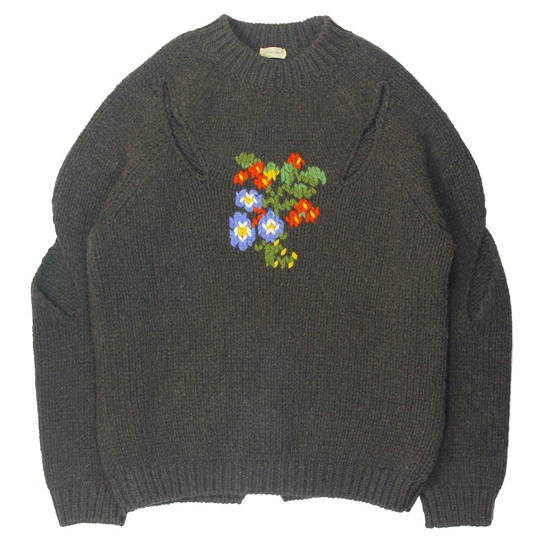 stefan cooke SLASHED FLOWER JUMPER ニット-