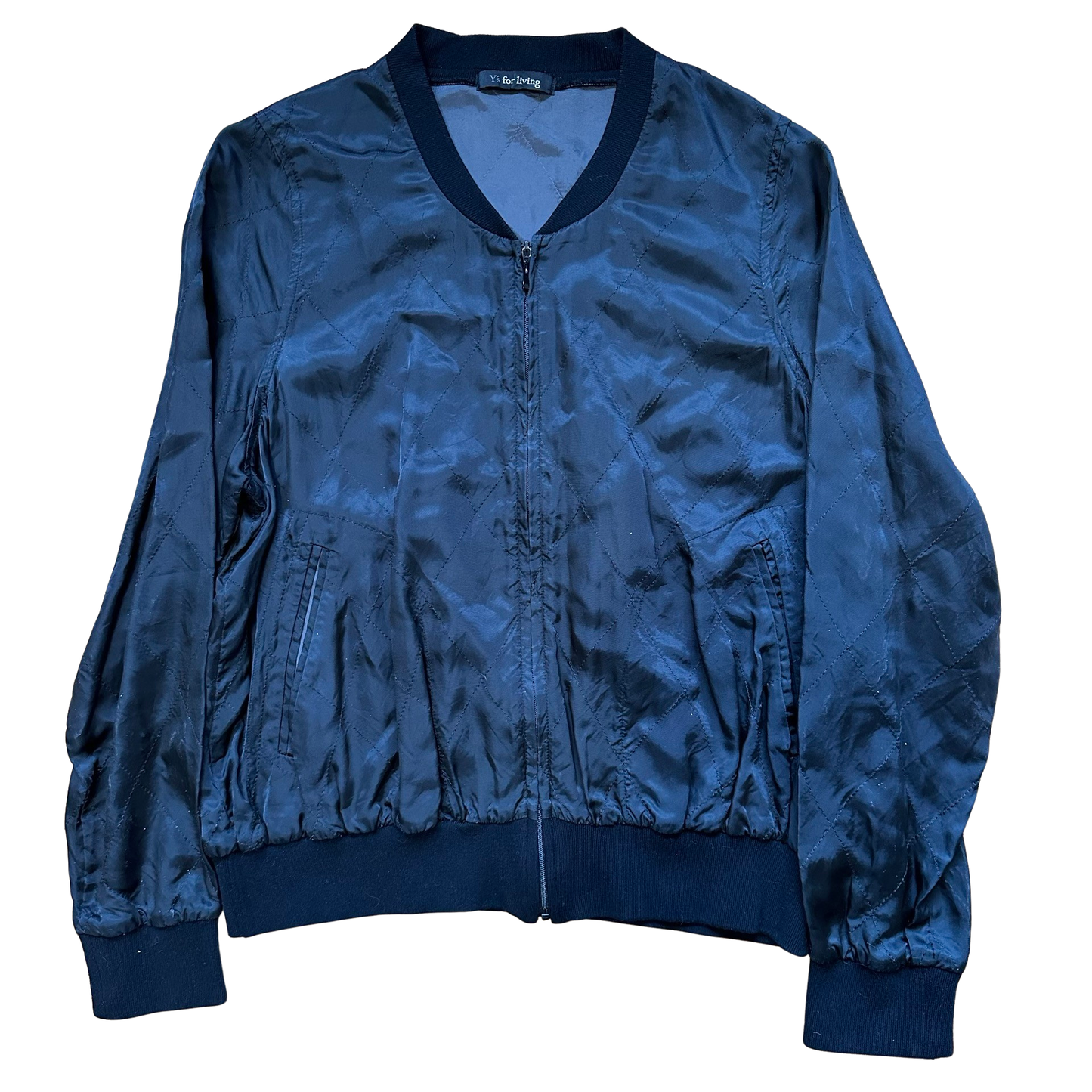 Y’s for Living by Yohji Yamamoto Quilted Rayon Bomber Sz Small
