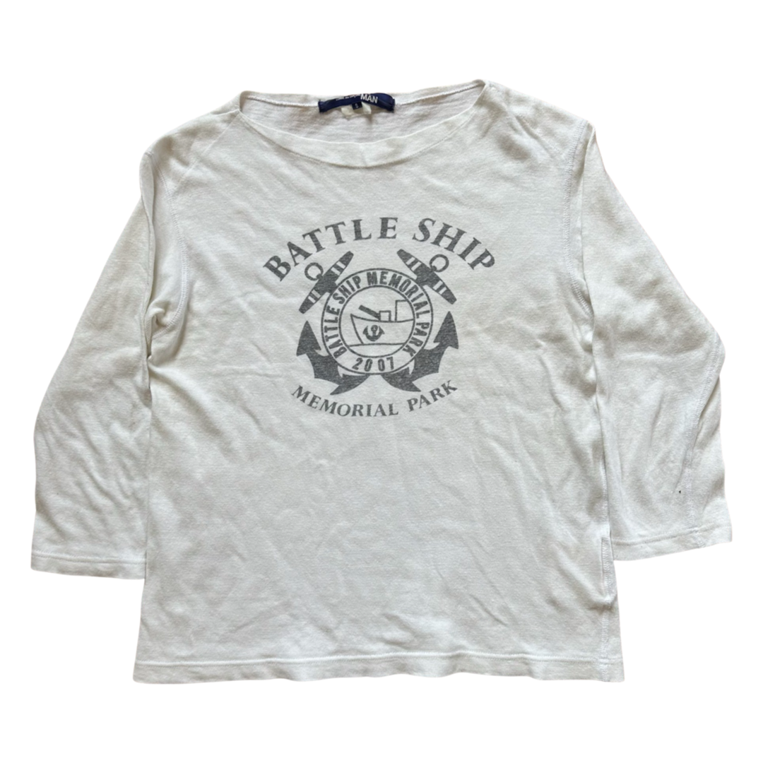 Junya Watanabe Battle Ship 3/4th sleeve t- shirt AW07 Sz Small