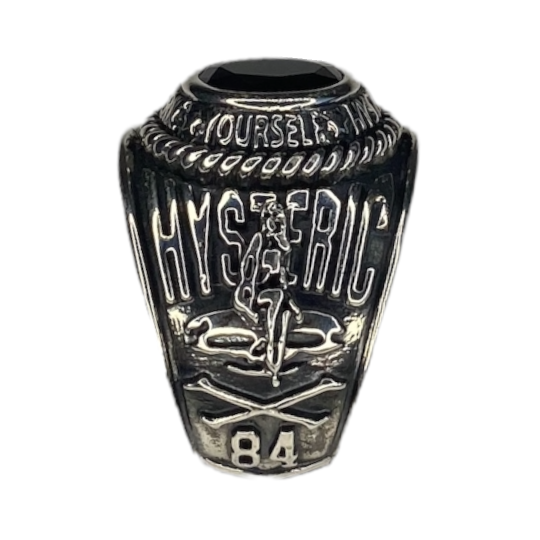 Hysteric Glamour Championship Ring with Black Onyx Sz 8