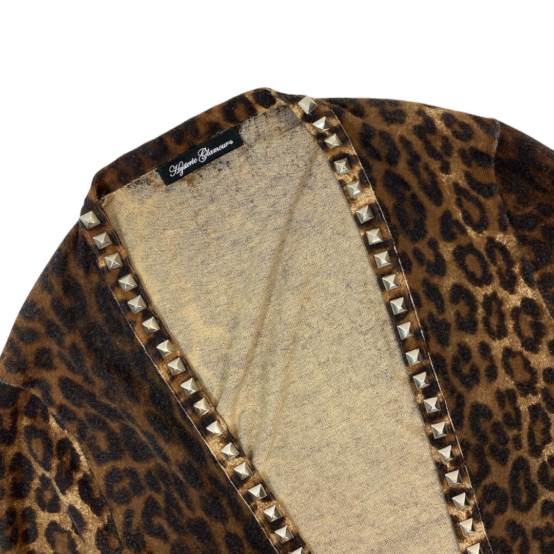 Hysteric Glamour Studded Leopard Cardigan