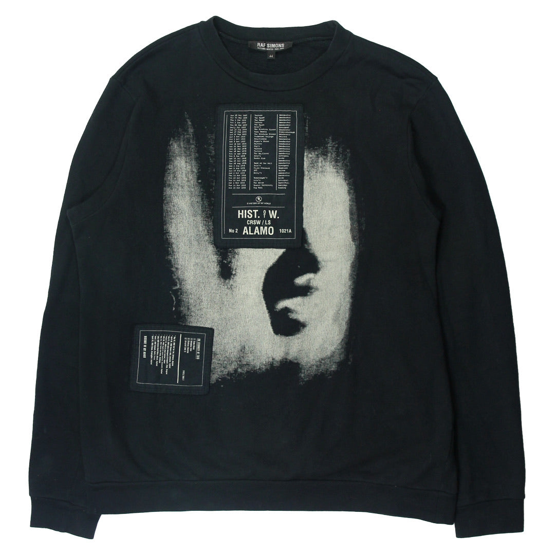INQUIRE Raf Simons “Alamo” patched crewneck A/W05-06  “History of my world” OS(oversized)
