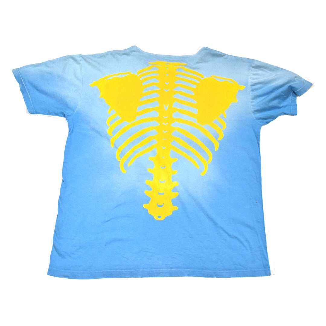 Kapital skeleton shirt blue/yellow Oversized