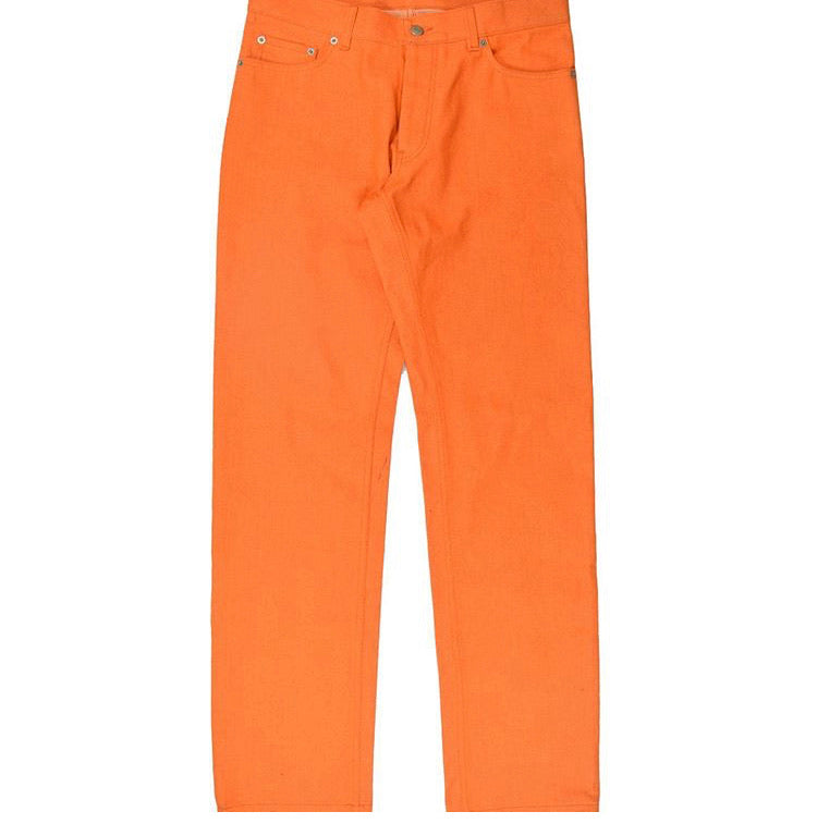 INQUIRE Helmut Lang Orange Raw Denim Pants S/S00 31