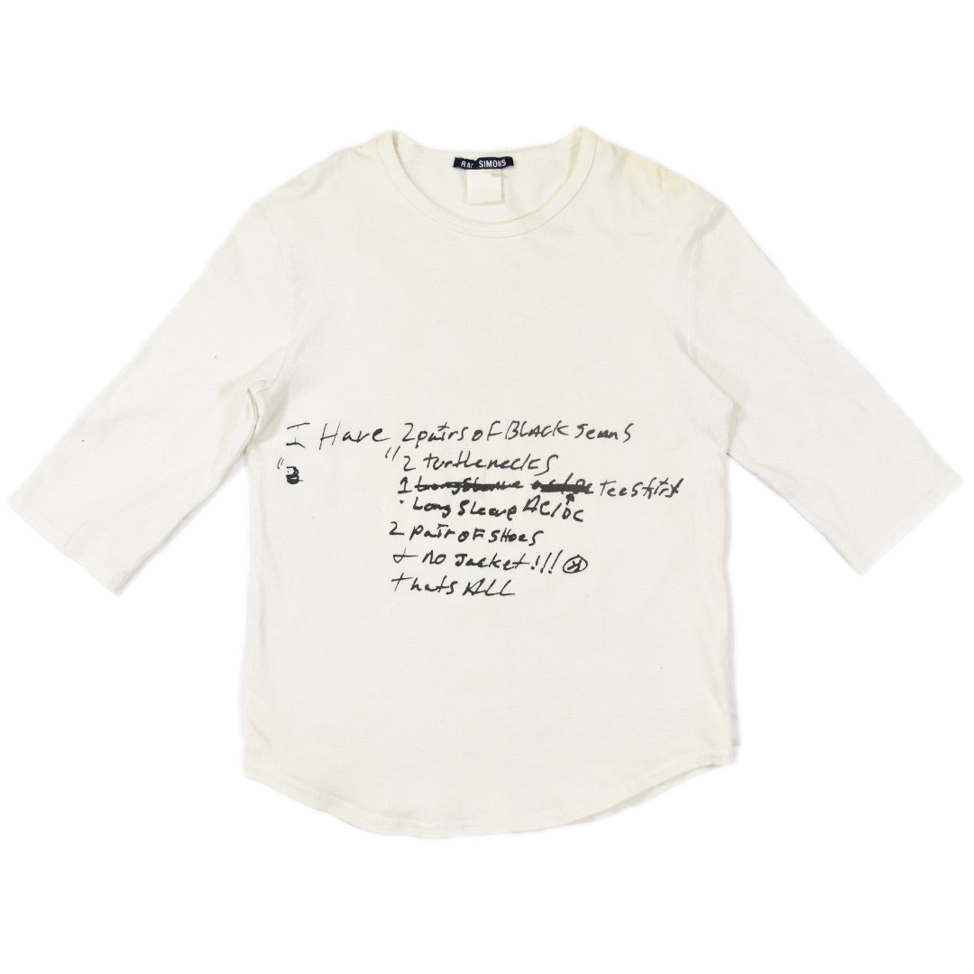 Raf Simons minimal wardrobe t-shirt S/S98 “black palms” Medium