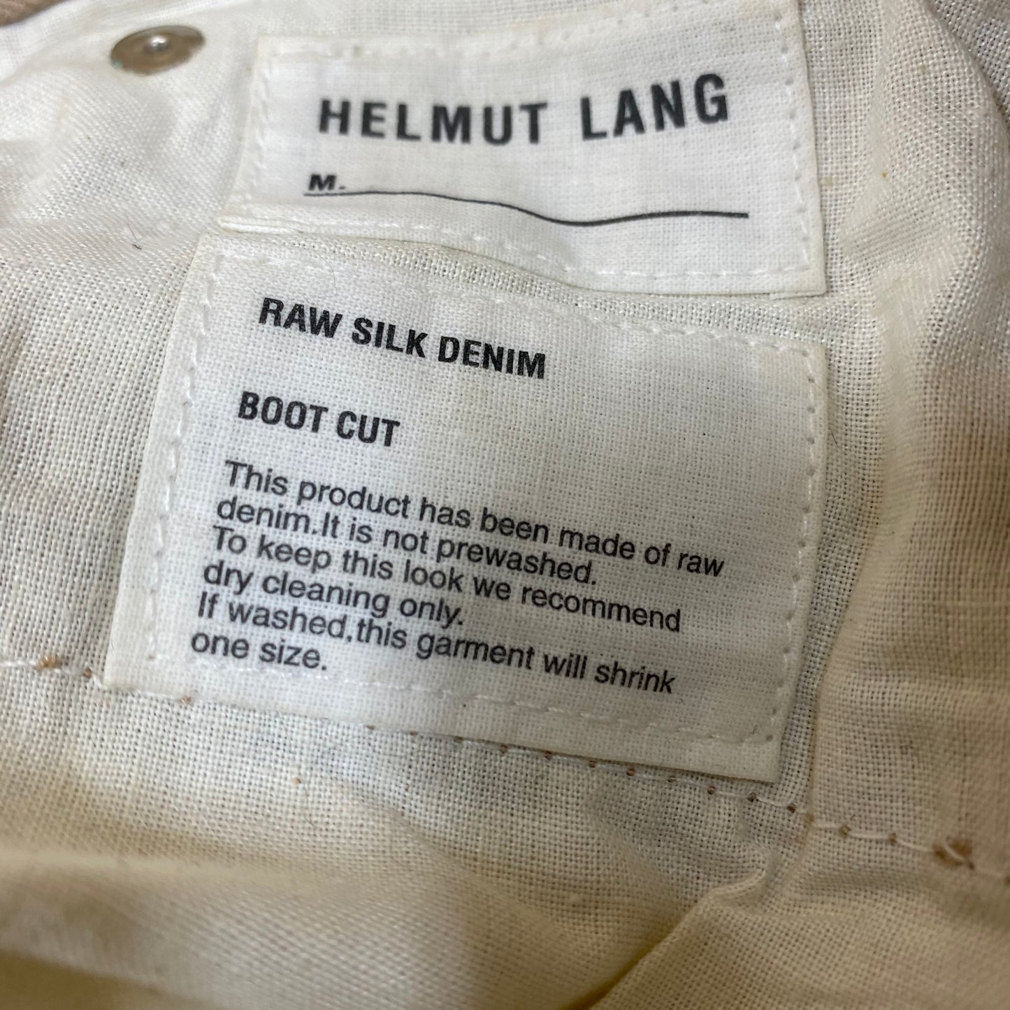 Helmut Lang Beige Silk Blende Denim 30