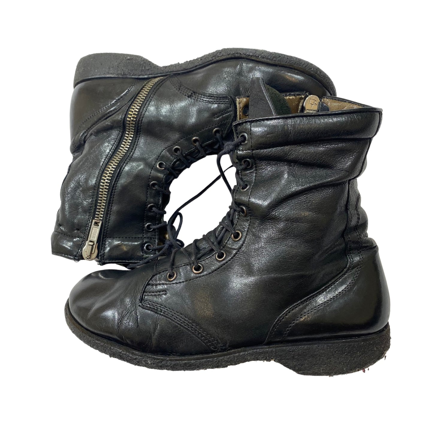 Rick Owens Side zip/Crepe Sole Combat boots 8