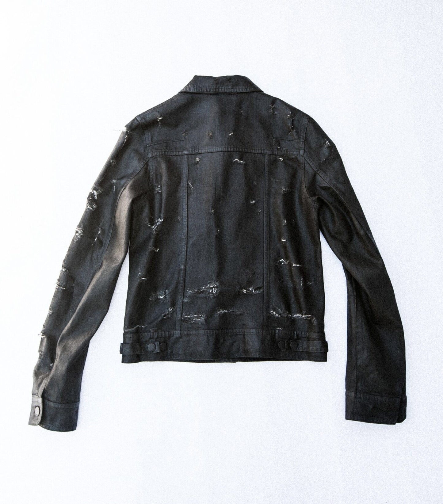 INQUIRE Dior homme Waxed Coated Denim Jacket S/S 2004 "strip" Medium