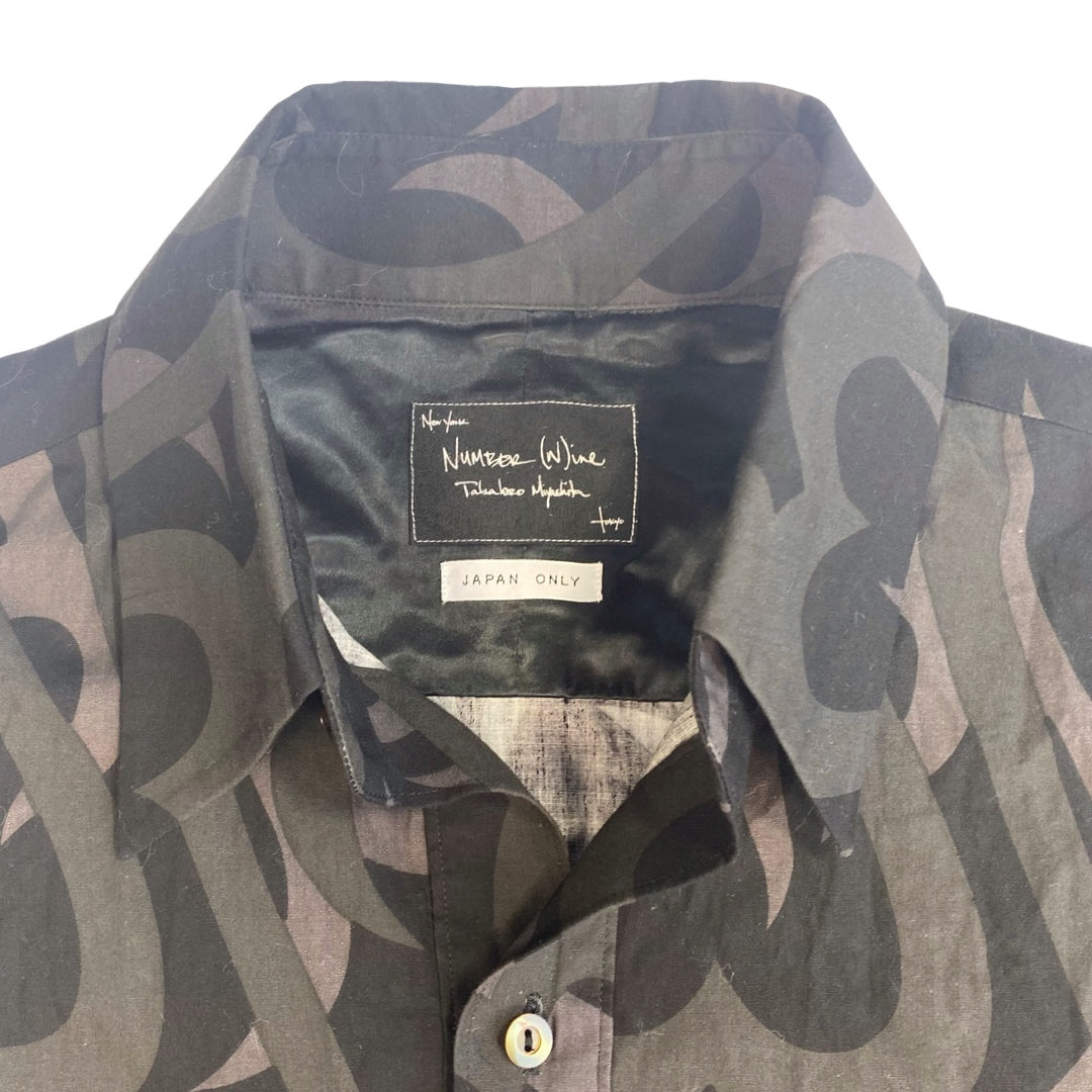Number (N)ine Tribal Camo Button Up AW04-05 Size Medium