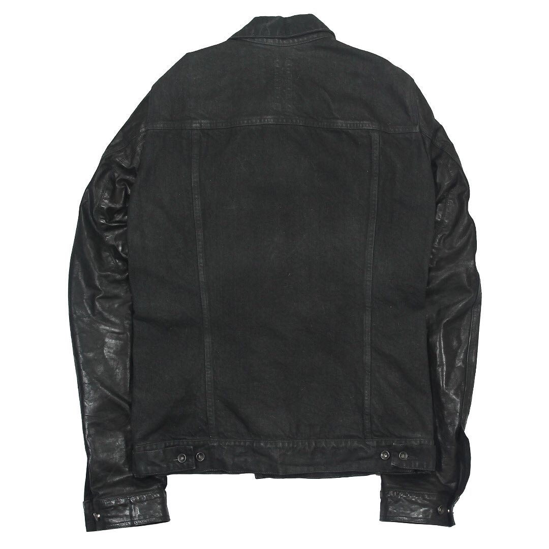 Rick Owens Leather Sleeved Wax Coated Workers jacket Medium