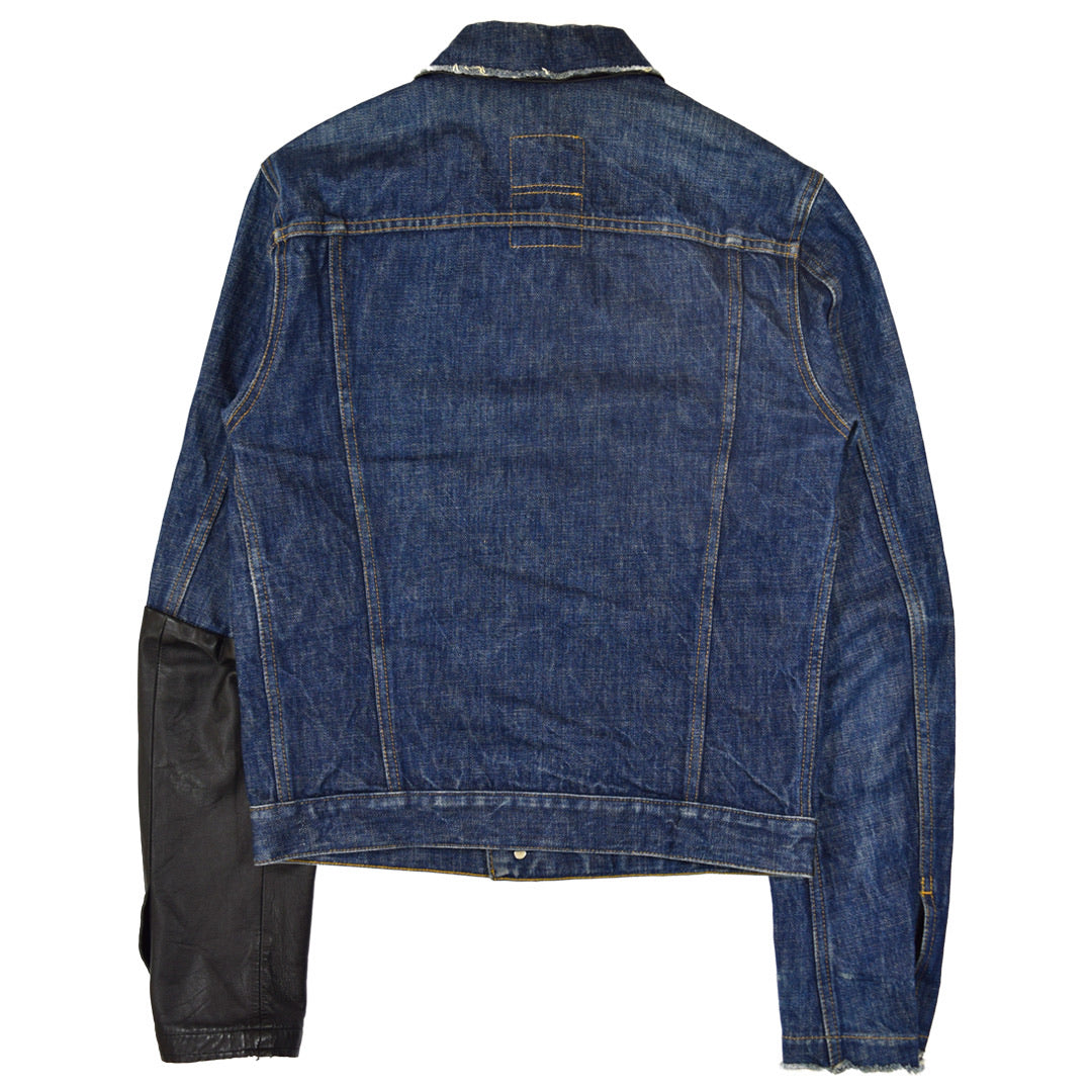 Helmut Lang leather sleeve denim jacket S/S00 All